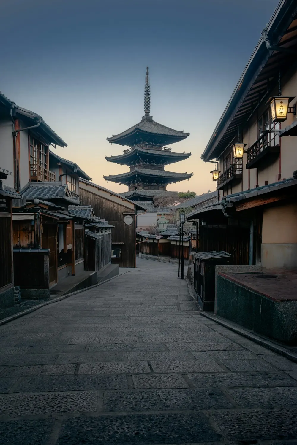 Yasaka Pagoda above a traditional street in Kyoto
